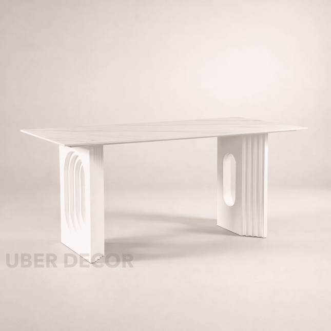 Welkin Home Rectangular Marble Top Dining Table Modern Mid-Century European Luxury Table for Dining Room Kitchen Dining Area & Formal Dining Hall