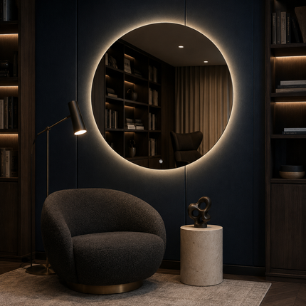 Lumora Round Design led mirror- 3-colour frontlit or backlit touch button led frameless bathroom vanity mirror