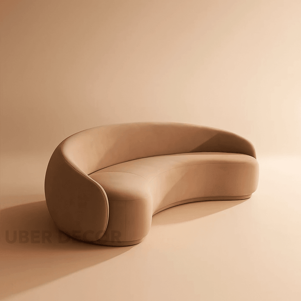 Santiago Serenity Sofa - Contemporary & Boho Style - Curved Couch - For Living Room - Uber Decor