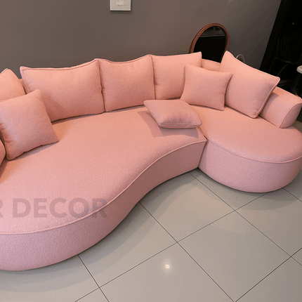 Boucle Breeze Curved Luxury Sofa - Elegant Boucle Couch for Modern Interiors- 1, 3, 5, 7 seater