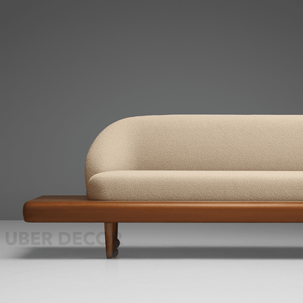 Dallas 4-Seater Modern Sectional Sofa Wooden Base Neutral Upholstered Couch for Living Room