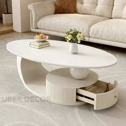 Lena Glide Nordic Coffee Table Versatile Rolling Design for Living Room and Bedroom