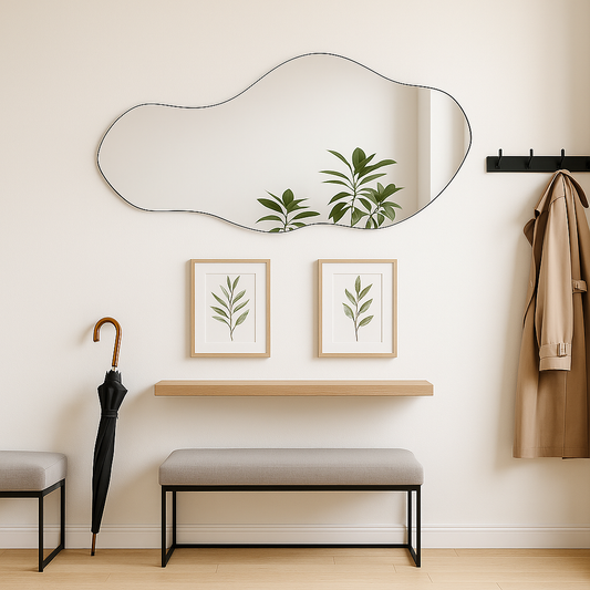 Asymmetric Irregular Cloud Shaped Decorative Blob Frameless Mirror for Wall Decor