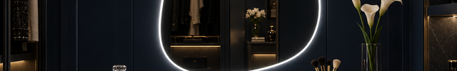 Lumen Teardrop Frameless LED Wall Hanging Mirror with Front or Back Lit for Bathroom Vanity and Dressing Room