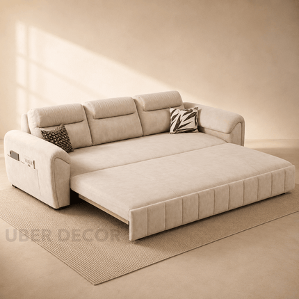 Dalian Grand Pull-Out Sleeper Couch – Padded Headrest Daybed
