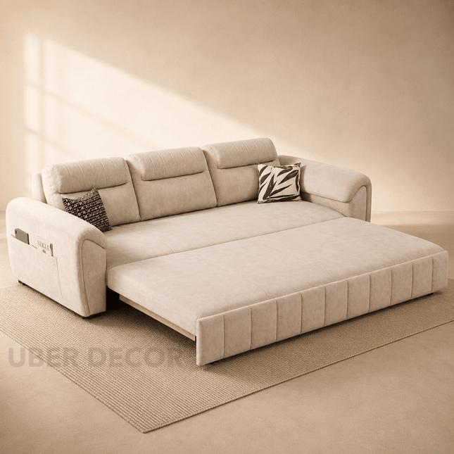 Dalian Grand Pull-Out Sleeper Couch – Padded Headrest Daybed