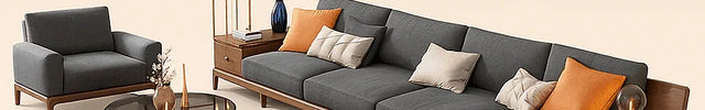 Monaco Japandi Modern Sectional Sofa Couch with Lounger for Living Room &Lounges
