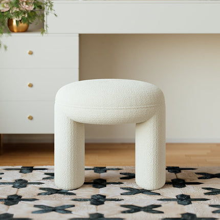 Trilo Form Vanity Stool Backless Makeup Accent Chair Modern Minimalist Sculptural Seating for Bedroom and Dressing Room Interiors Shop Now