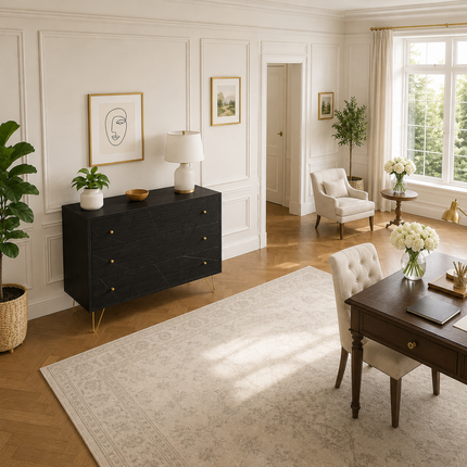 Linea Luxe Modern Minimalist Solid Wood Chest of Drawers Ideal for Bedroom, Living Room & Entryway