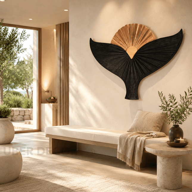 Winged Sunrise Japandi Wood Wall Art - product image 1