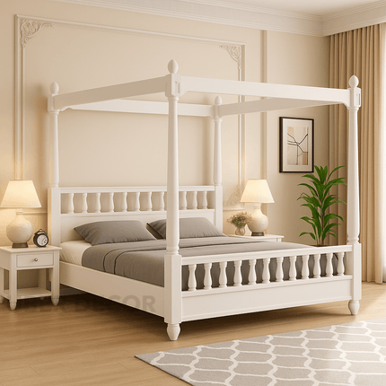 SandalSpires Traditional Four‑Poster Canopy Customisable Bed for Heritage Bedrooms