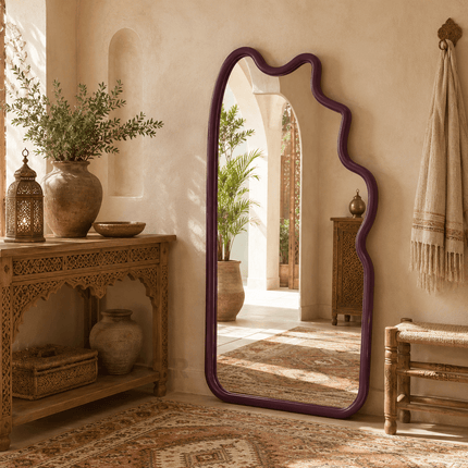 Zafira Wavy Full Length Floor Mirror – Decorative Moroccan Standing Mirror