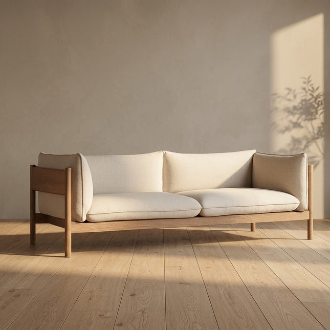 Kingman Mid-Century Modern Sofa Minimalist Wooden Frame Couch for Living Room