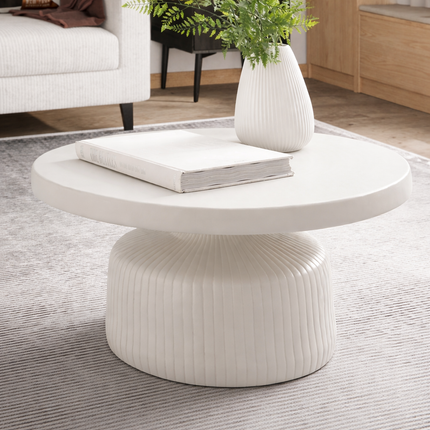 Kolar Coffee Table Contemporary Sculptural Mid Century Modern Scandinavian Inspired Solid Wood Center Table With Solid Wood Base For Living Room