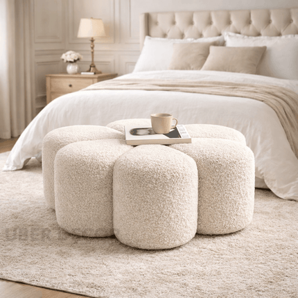 Flora Ottoman Stool - Stylish Flower Shaped Ottoman - Perfect Pouf for Living Room & Modern Sofa Design