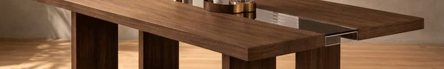 Norwood Rectangular Dining Table Contemporary Mid Century Design Solid Wood Base for Dining Room and Formal Dining Hall
