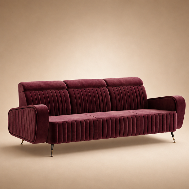 Como Luxury Modern Channel Tufted Sofa with Art Deco Inspired Design Customisable Designer Couch for Premium Contemporary Spaces