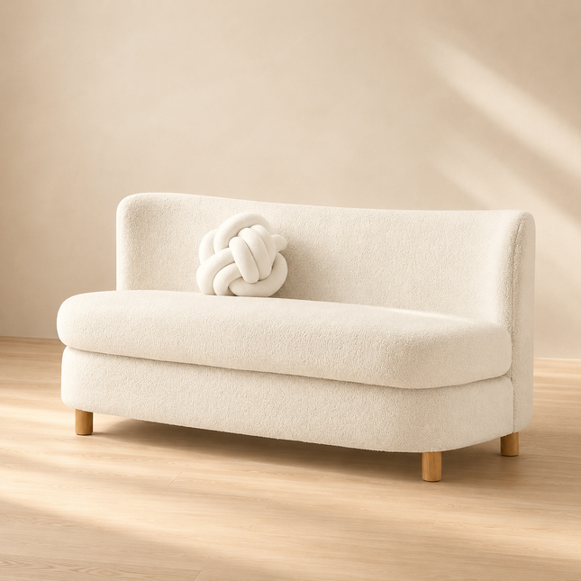 Ayami 63" Wabi-Sabi 2-Seater Curved Sofa – Japandi Contemporary Minimalist Customisable Couch for Living Room