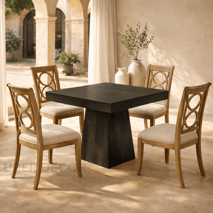 Velnox Hearth Rustic Modern Solid Wood Dining Table for Dining Room