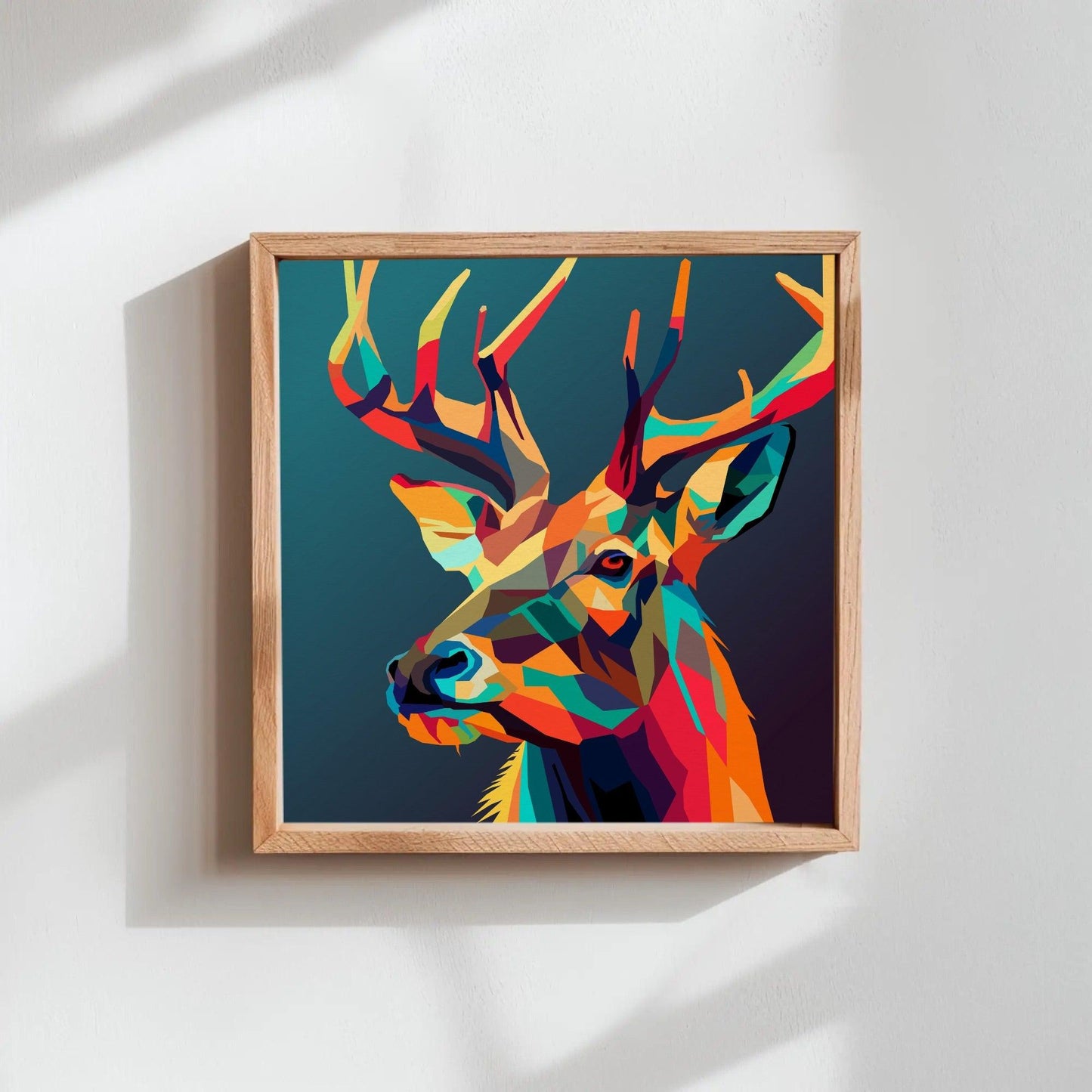 Abstract Deer Print Animal Wall Art - Uber Decor