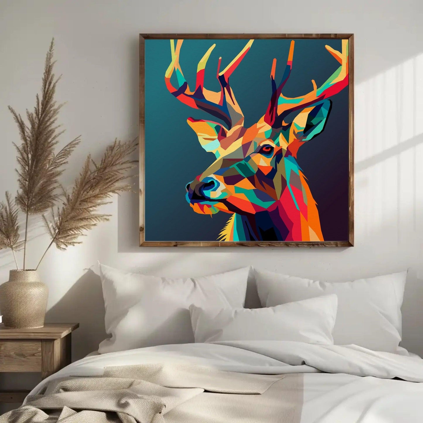 Abstract Deer Print Animal Wall Art - Uber Decor