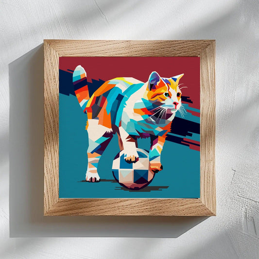 Abstract Kitten Print Animal Wall Art - Uber Decor