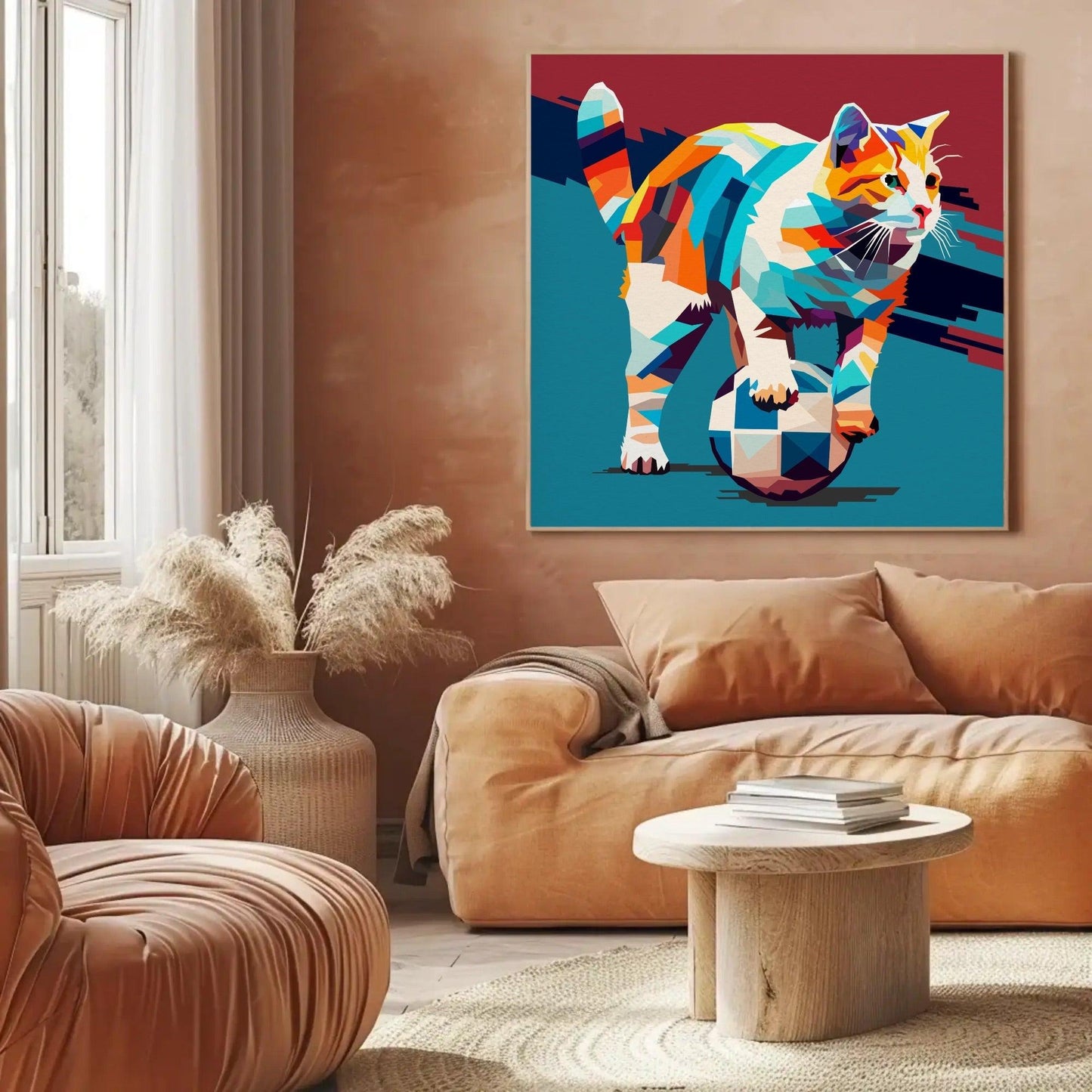 Abstract Kitten Print Animal Wall Art - Uber Decor