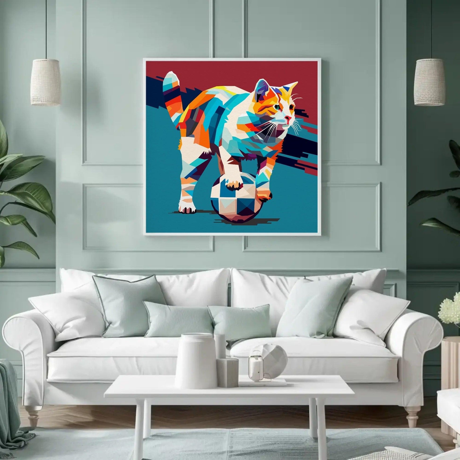 Abstract Kitten Print Animal Wall Art - Uber Decor