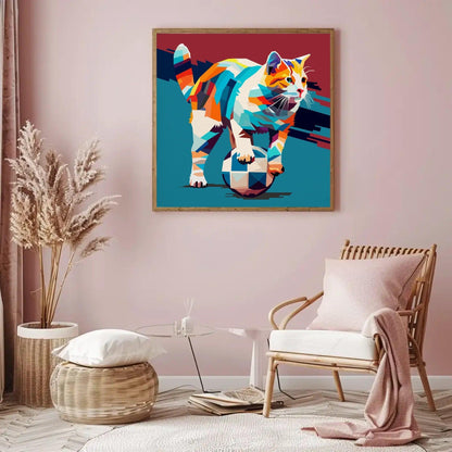 Abstract Kitten Print Animal Wall Art - Uber Decor