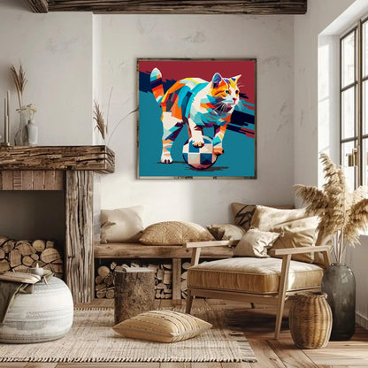 Abstract Kitten Print Animal Wall Art - Uber Decor