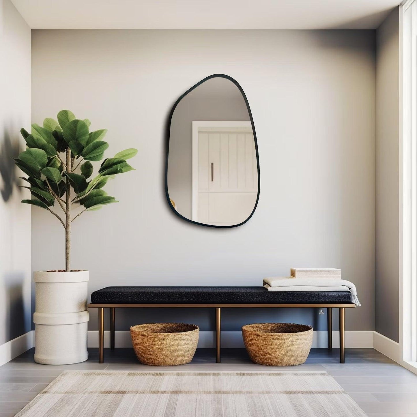 Abstract Wall Mirror – Unique and Stylish Design - Uber Decor