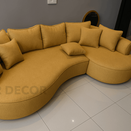 Boucle Breeze Curved Luxury Sofa - Elegant Boucle Couch for Modern Interiors- 1, 3, 5, 7 seater