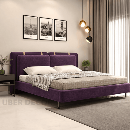Modern Muse Bed – Dual-Tone Upholstered Headboard Platform Bed
