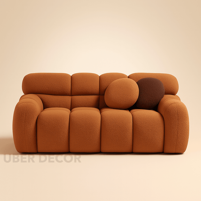 Zyara 65" 2-Seater Upholstered Couch – Customisable Plush Modular Sofa for Living Room or Lounge Area