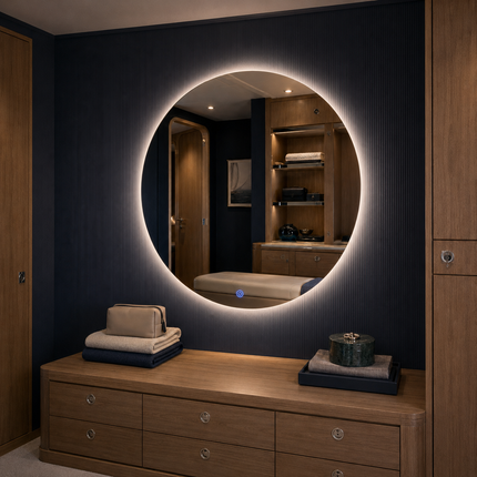 Lustrova front or back lit led  mirror- 3-colour touch button led frameless bathroom vanity mirror
