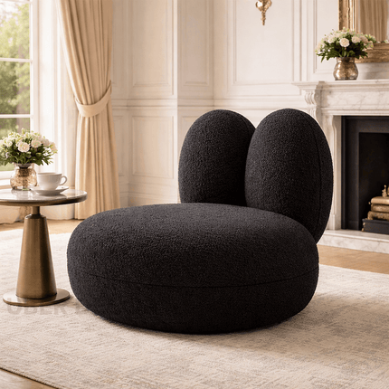 Pebblo Nest Statement Lounge Chair Playful Postmodern Accent for Modern Living Room and Bedroom Interiors