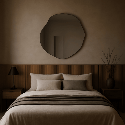 Chic Wavy Frameless Mirror-Unique Curvy Frameless Round Mirror for Bathroom Vanity or Powder Room