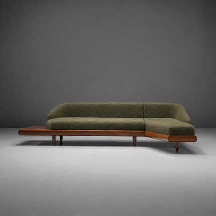 Dallas 4-Seater Modern Sectional Sofa Wooden Base Neutral Upholstered Couch for Living Room