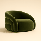 Deep Olive Green Suede Velvet