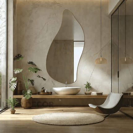 Lyra Frameless HD Mirror – Wavy Asymmetrical Wall Mirror Irregular Organic Design
