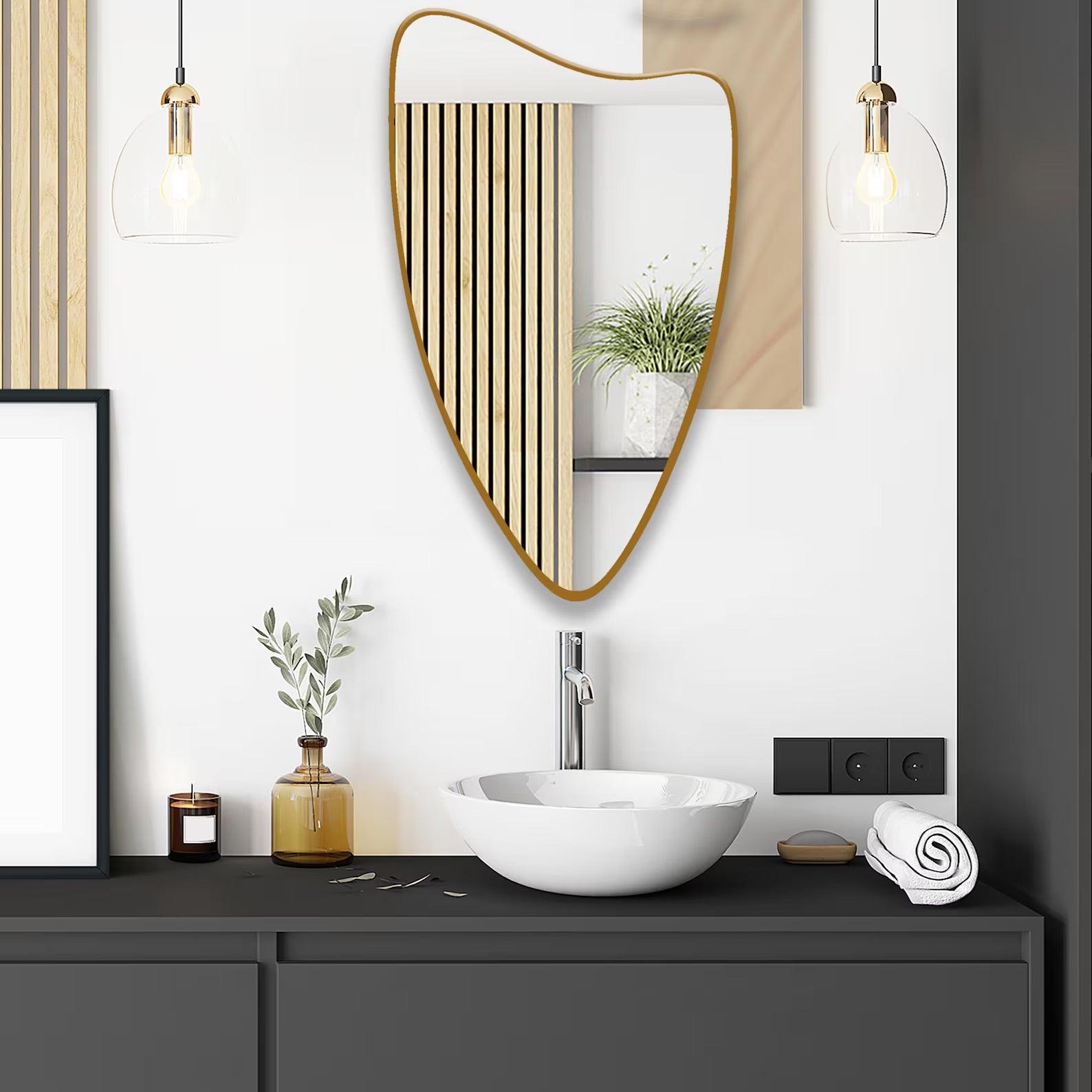 Asymmetrical Wall Mirror – Modern Elegance for Your Home - Uber Decor