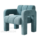 Teal Blue Textured Boucle