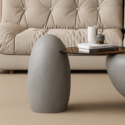 Jhelum Modern Sculptural Minimalist Coffee Table for Living Room