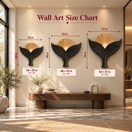 Winged Sunrise Japandi Wood Wall Art – Bird Sculpture for Living Room