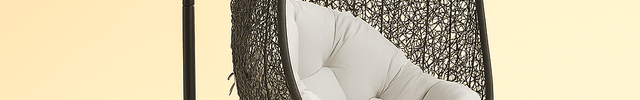 FernCove Cocoon Swing Chair – Textured Organic Woven Hanging Chair for Garden, Terrace & Study | Uber Decor