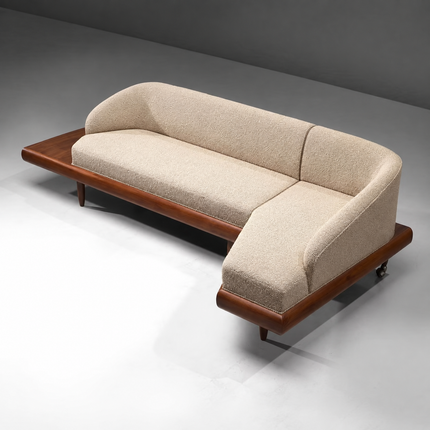 Dallas 4-Seater Modern Sectional Sofa Wooden Base Neutral Upholstered Couch for Living Room