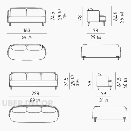 Parisian Dream Couch- Contemporary & French Country Style - Luxury Sofa Set