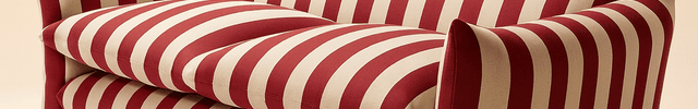 Helsinki Vintage Striped Sofa Modern Retro Accent Couch for Living Room or Lounge