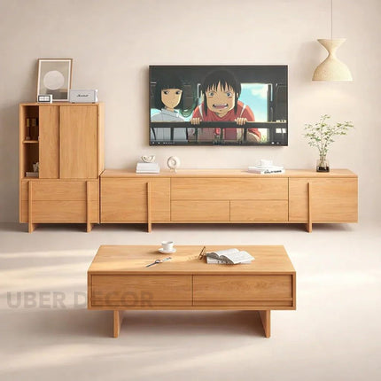 Tovoa Wood – Modern TV Cabinet, Scandinavian Inspired Console, Living Room Entertainment Unit