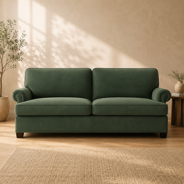 Santorini 71" 3 Seater Fabric Sofa with Scrolled Armrest for Living Room, Bedroom or Lounges